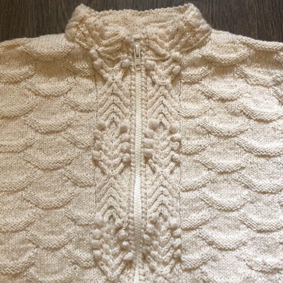 Vintage Hand Knit Zip Up Sweater - Picture 6 of 12